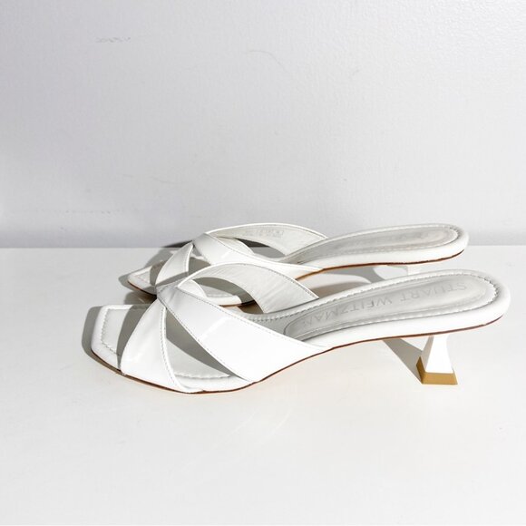 NWT STUART WEITZMAN Miami Xcurve 50 Slide in White - Picture 4 of 8